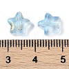 Transparent Spray Painted Frosted Glass Beads GLAA-NH0003-01H-3