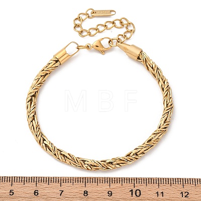 304 Stainless Steel Rope Chain Bracelets for Women BJEW-D338-01G-02-1