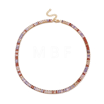 Cubic Zirconia Tennis Necklaces NJEW-G017-01E-G-1