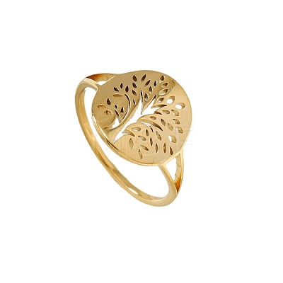 Tree of Life 201 Stainless Steel Finger Rings FS-WG3B6B9-08-1