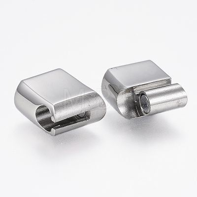 304 Stainless Steel Magnetic Clasps with Glue-in Ends STAS-F130-25P-1