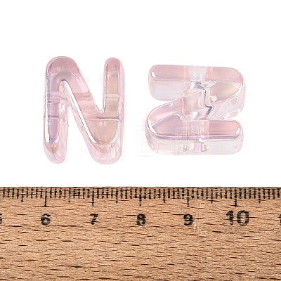 UV Plating Transparent Acrylic European Beads OACR-M027-02N-01-1