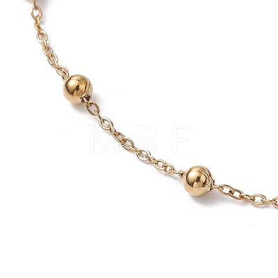 304 Stainless Steel Ball Cable Chain Anklets AJEW-AN00643-01-1