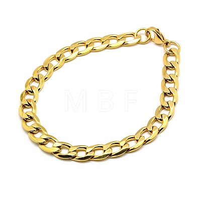 304 Stainless Steel Curb Chain/Twisted Chain Bracelets STAS-A028-B131G-1