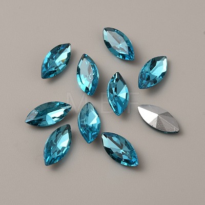 Glass Rhinestone Cabochons RGLA-WH0001-08H-1