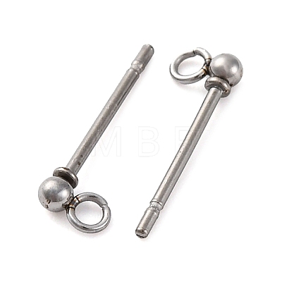 202 Stainless Steel Ball Stud Earring Findings STAS-F141-06P-2mm-1