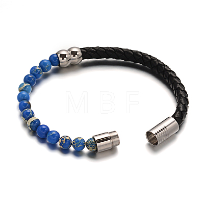 Leather Cord Bracelets BJEW-E273-02M-1