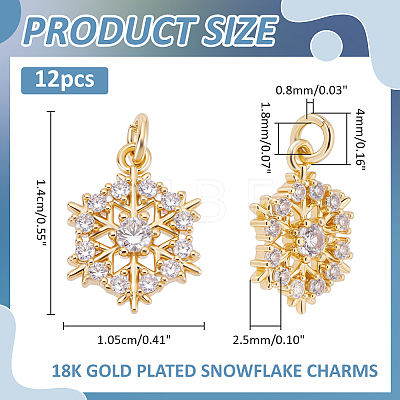 12Pcs Brass Micro Pave Cubic Zirconia Pendants KK-ME0004-66-1