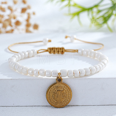 Religious 304 Stainless Steel Charm Bracelets KN5080-2-1