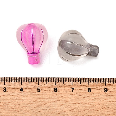 Spray Painted Transparent Acrylic Beads OACR-H054-14-1