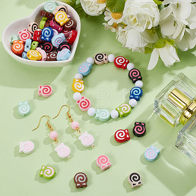 55Pcs Opaque Acrylic Beads OACR-PA0002-20-1