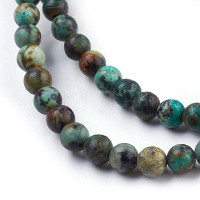 Natural African Turquoise(Jasper) Beads Strands X-TURQ-G037-6mm-1