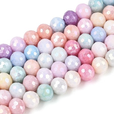 Anti-Tarnish Electroplate Glass Beads Strands GLAA-N056-6mm-01-1