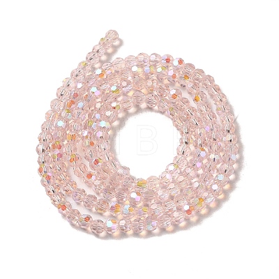 Electroplate Transparent Glass Beads Strands EGLA-A035-T3mm-L20-1