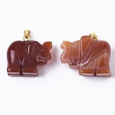 Natural Agate Pendants G-R459-003B-1