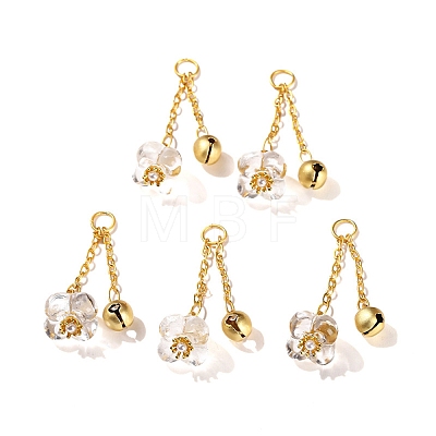 Natural Quartz Crystal Flower Charms PW-WG62F11-01-1