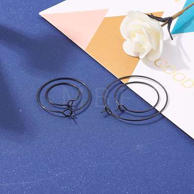 24Pcs 4 Size 316L Surgical Stainless Steel Hoop Earring Findings STAS-ZZ0001-03EB-1