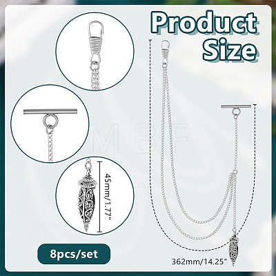 8Pcs Alloy Pendant Decorations HJEW-DC00189-1