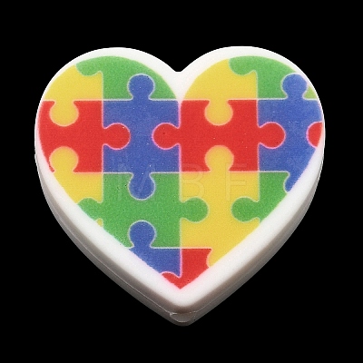 Heart Silicone Focal Beads SIL-Q016-01D-1