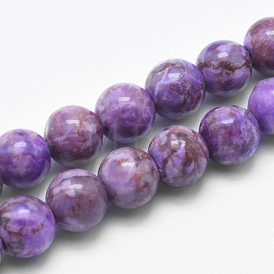 Natural Marble Beads Strands G-K211-10mm-G-1