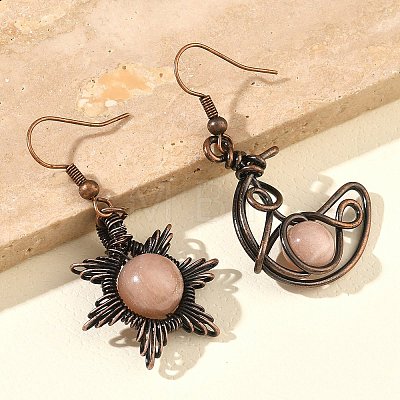 Natural Sunstone Dangle Earrings G-H359-07R-06-1