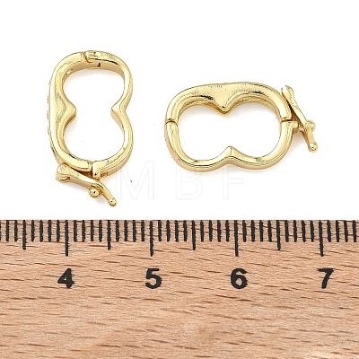 Oval Brass Micro Pave Clear Cubic Zirconia Twister Clasps KK-B170-18G-1