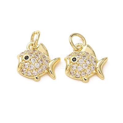 Brass Micro Pave Black Cubic Zirconia Charms CU-E003-18G-06-1