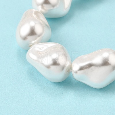 Electroplate Porcelain Imitation Pearl Beads Strands PORC-K009-01C-1