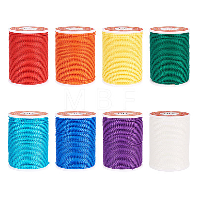 8 Rolls 8 Colors Round Waxed Polyester Cord YC-TA0001-26-1