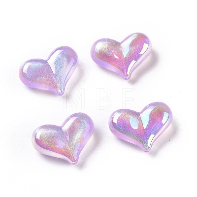 UV Plating Rainbow Iridescent Acrylic Beads X1-OACR-C010-01-1