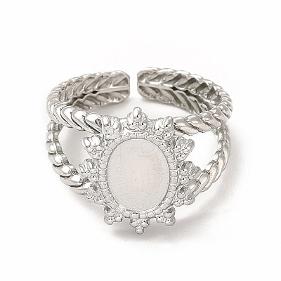 Tarnish Resistant 304 Stainless Steel Sun Open Cuff Ring Settings X-RJEW-B027-23P-1