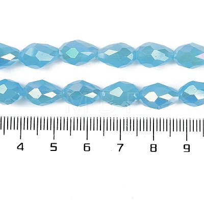 Opaque Solid Color Electroplate Glass Beads Strands EGLA-N013-J8mm-B05-1