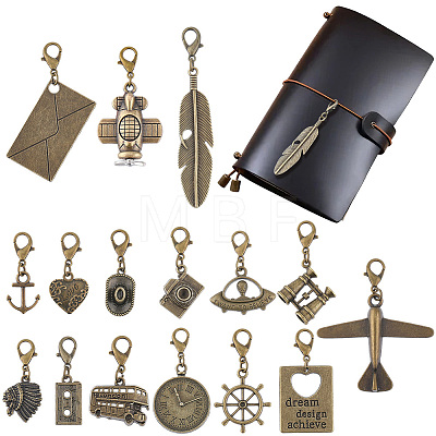 16Pcs Alloy Pendant Decorations HJEW-CP00082-1
