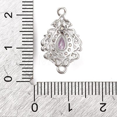 Brass Pave Cubic Zirconia Connector Charms KK-Z051-04P-02-1