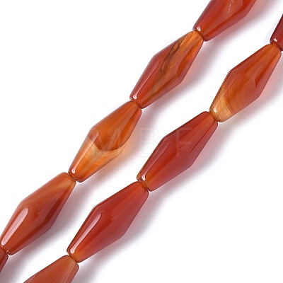 Dyed & Heated Natural Carnelian Beads Strands G-Q019-A03-1