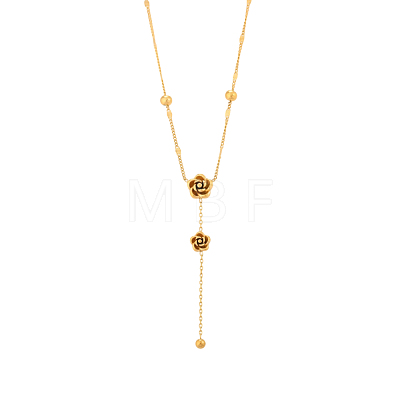 304 Stainless Steel Lariat Necklaces STAS-OY018-28G-1
