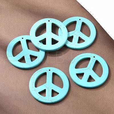 Synthetic Howlite Big Pendants TURQ-GP204-1-1