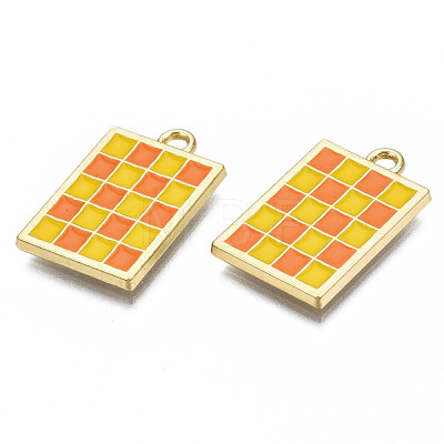 Rack Plating Alloy Checkerboard Pendants PALLOY-S132-256D-RS-1