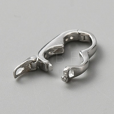 Anti-Tarnish 925 Sterling Silver with Clear Cubic Zirconia Twister Clasp FIND-WH0126-76P-1