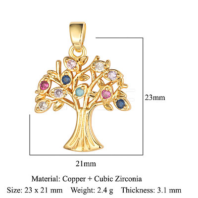 Brass Micro Pave Cubic Zirconia Pendants ZIRC-OY001-49G-1