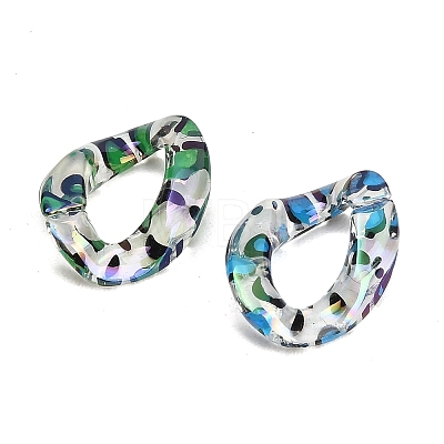 UV Plating Printed Transparent Acrylic Beads AC-CBAEEF4-22-1