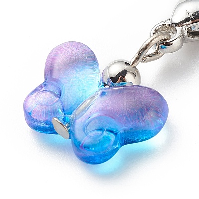Transparent Spray Painted Glass Butterfly Pendant Decorations GL-CJ311E-P-1
