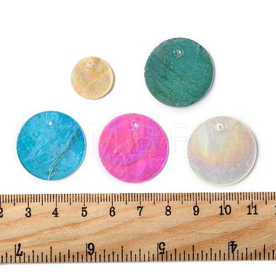 20Pcs 5 Styles Natural Capiz Shell Pendants SSHEL-FS0001-07-1