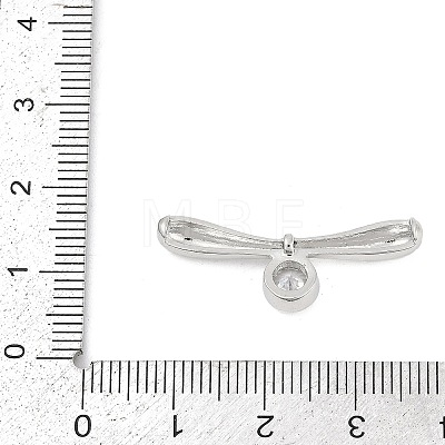 Brass Micro Pave Clear Cubic Zirconia Toggle Clasps Parts KK-U051-05P-1