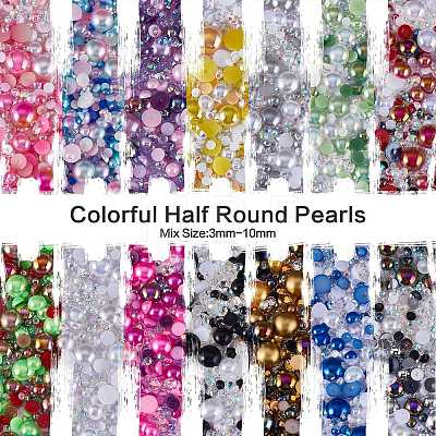 60g Resin patch multi size mixed pearl patch DIY jewelry accessories(2 bags) JX586H-1