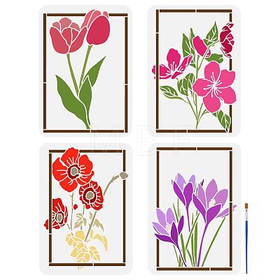 Fingerinspire 1 Set PET Hollow Out Drawing Painting Stencils DIY-FG0005-26-1