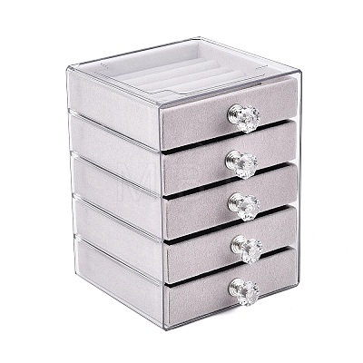 5-Tier PET Plastic Jewelry Storage Drawer Boxes CON-N016-03A-1