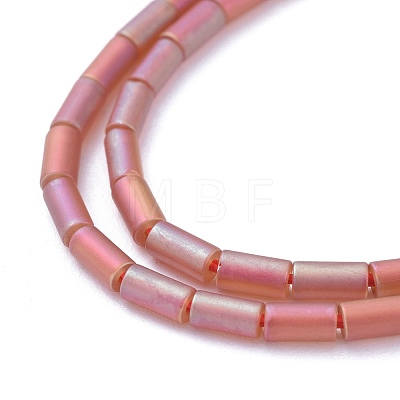 Electroplate Frosted Glass Beads Strands EGLA-K014-BF-FR04-1