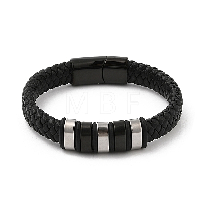 Braided Leather Cord Bracelets for Men BJEW-Z081-11EB-01-1