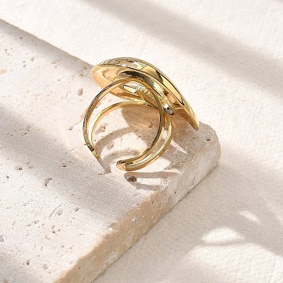 304 Stainless Steel Open Cuff Finger Rings for Women STAS-Z112-13G-1